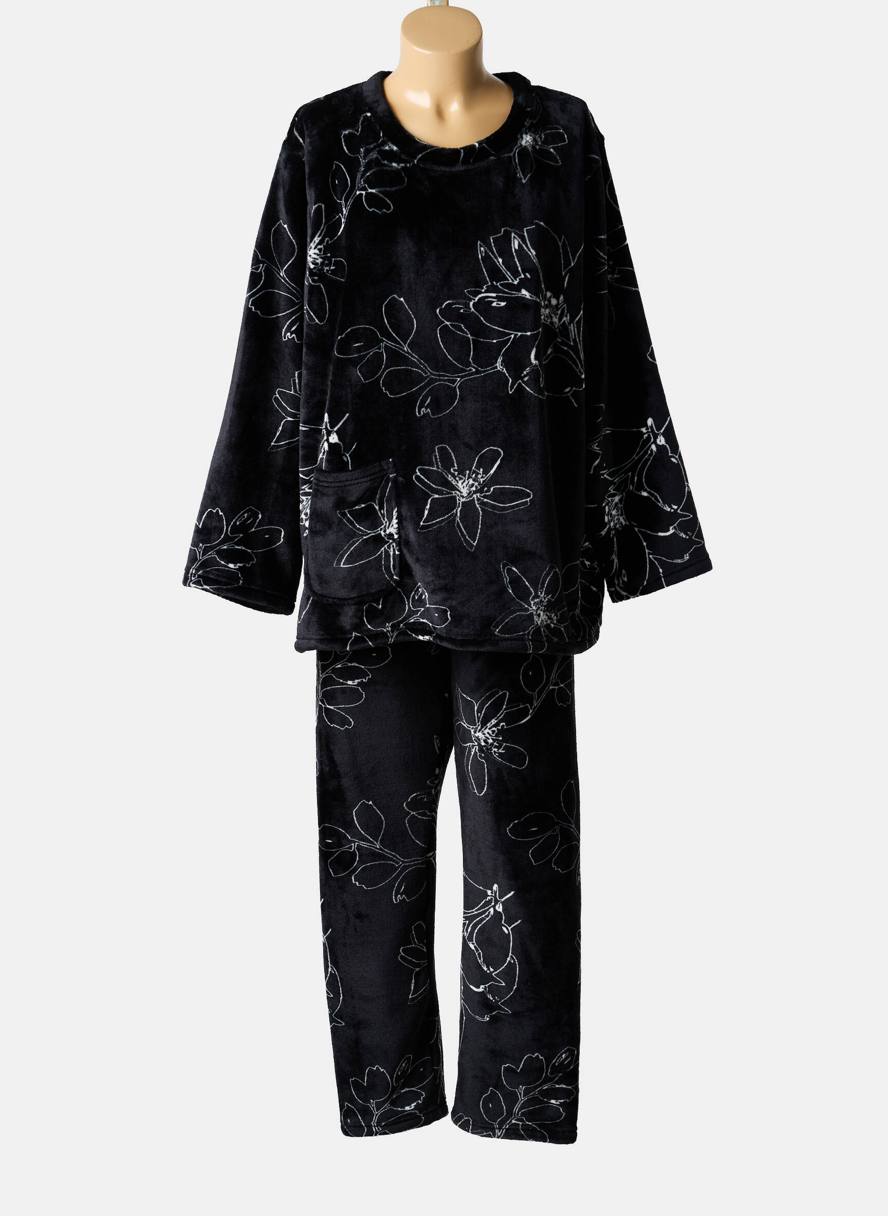 Pijama croială dreaptă negru ROSE POMME femeie