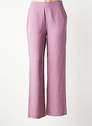 Pantalon drept țesătură poplin mărime normală violet MKT STUDIO femeie