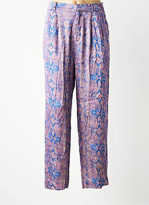 Pantalon drept talie cu cleme talie înaltă violet SEE U SOON femeie
