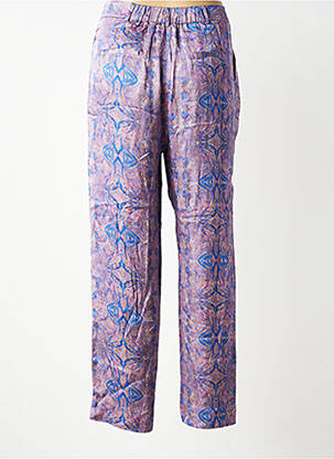 Pantalon drept talie cu cleme talie înaltă violet SEE U SOON femeie
