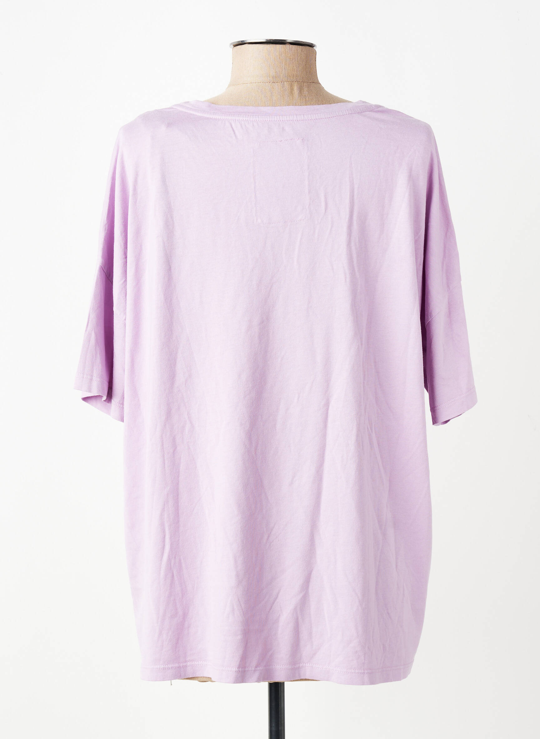 Tricou serigrafie mâneci scurte violet ONE TEE femeie