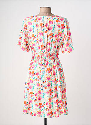 Rochie midi mâneci scurte mâneci scurte alb CERISE BLUE femeie