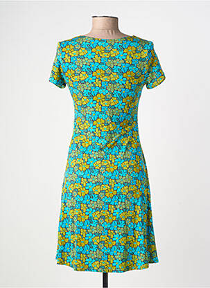 Rochie midi imprimeu fantezie mâneci scurte verde LINGAM femeie