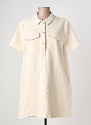 Rochie scurtă mâneci scurte mâneci scurte bej EMILIE.K femeie