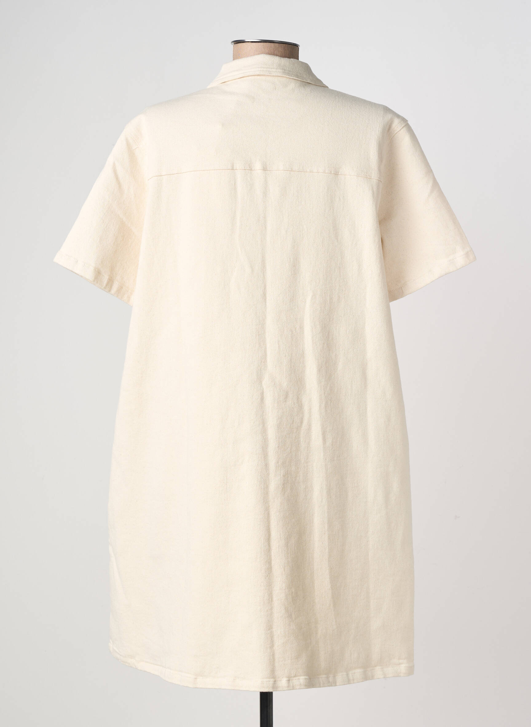 Rochie scurtă mâneci scurte mâneci scurte bej EMILIE.K femeie