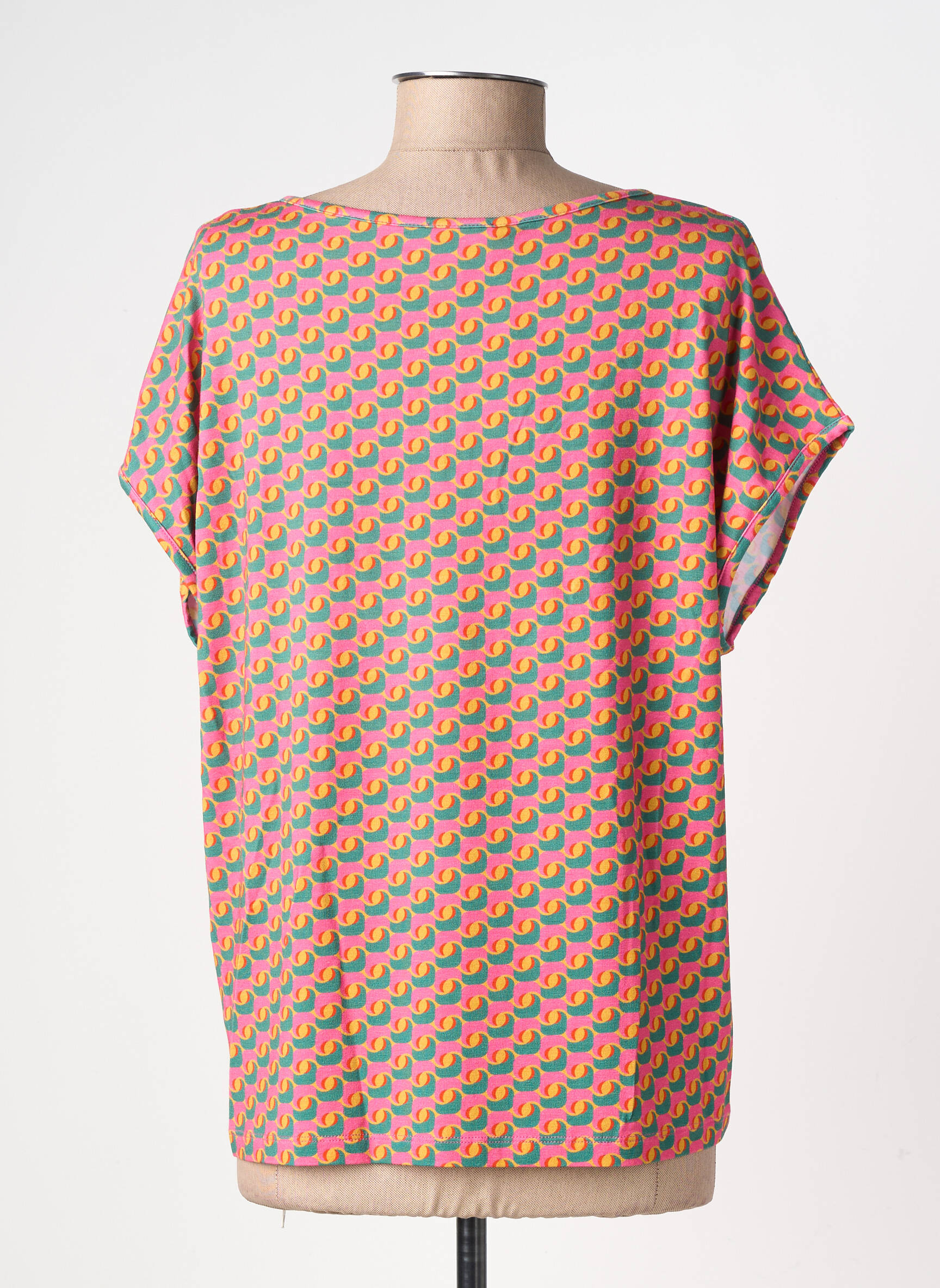 Tricou imprimeu fantezie mâneci scurte roz PRINCESSE NOMADE femeie