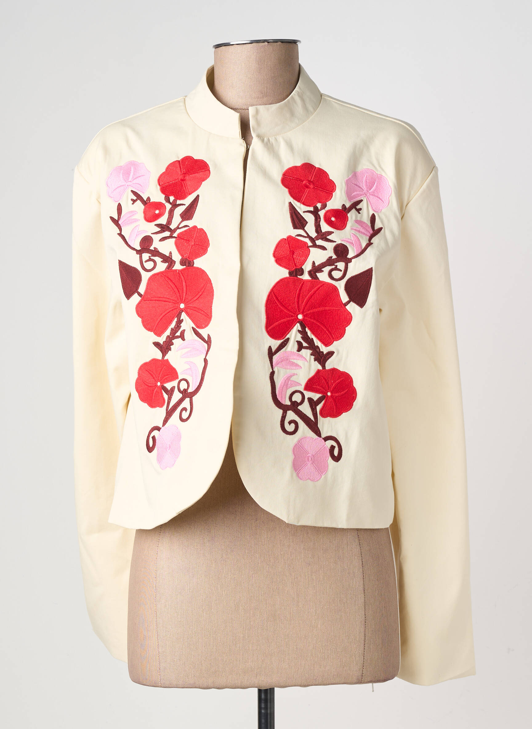 Jachete casual guler rotund bej LILY ROSE femeie