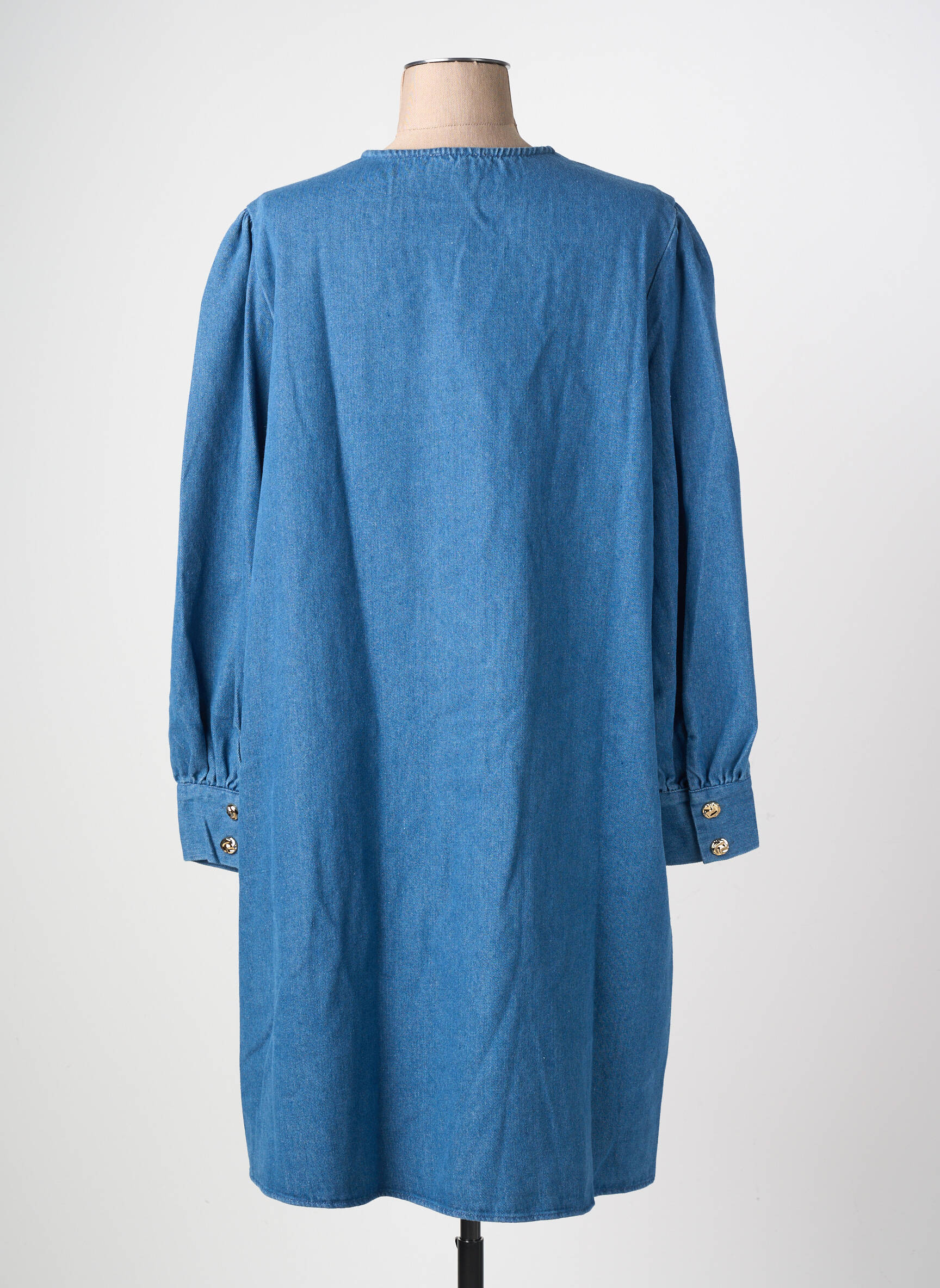 Rochie midi mâneci lungi mâneci lungi albastru BY ONE femeie