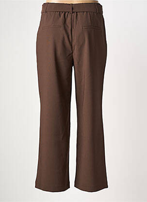 Pantalon drept țesătură poplin mărime normală maro BY ONE femeie