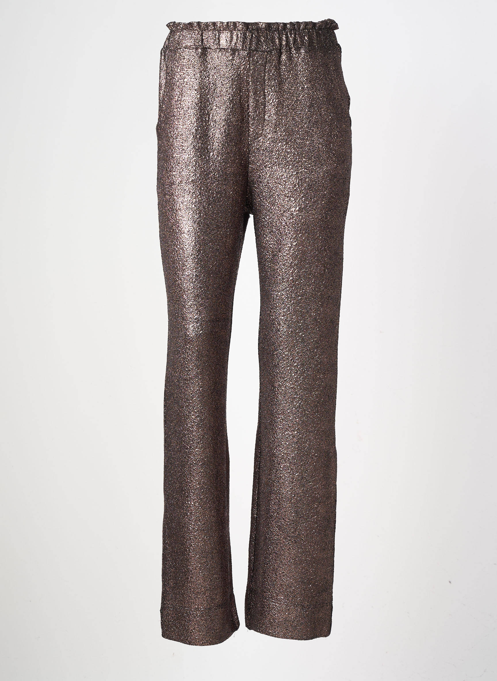 Pantalon drept talie înaltă talie înaltă maro ANGE femeie