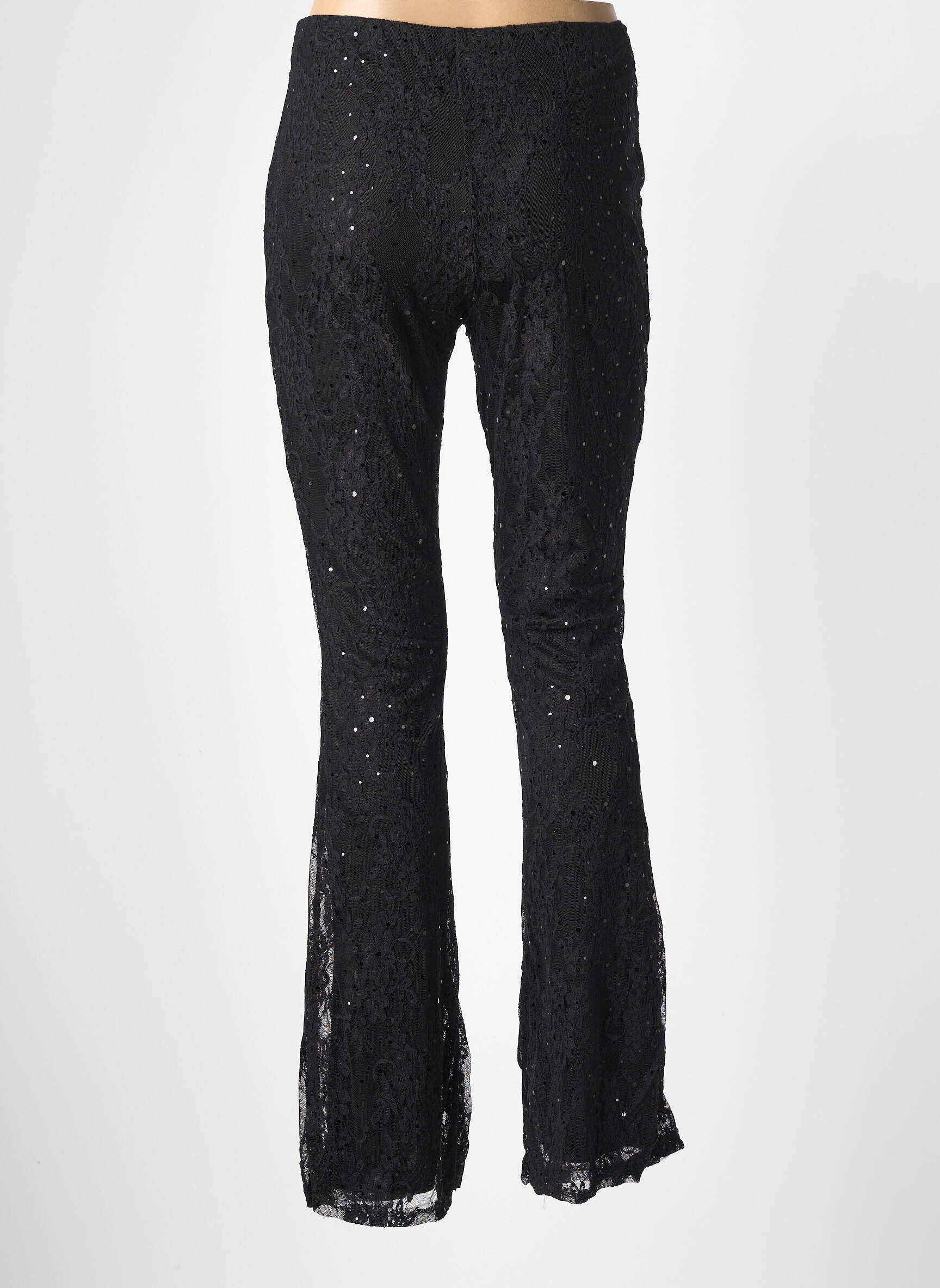 Pantalon slim talie elastică mărime normală negru LOVIKA femeie