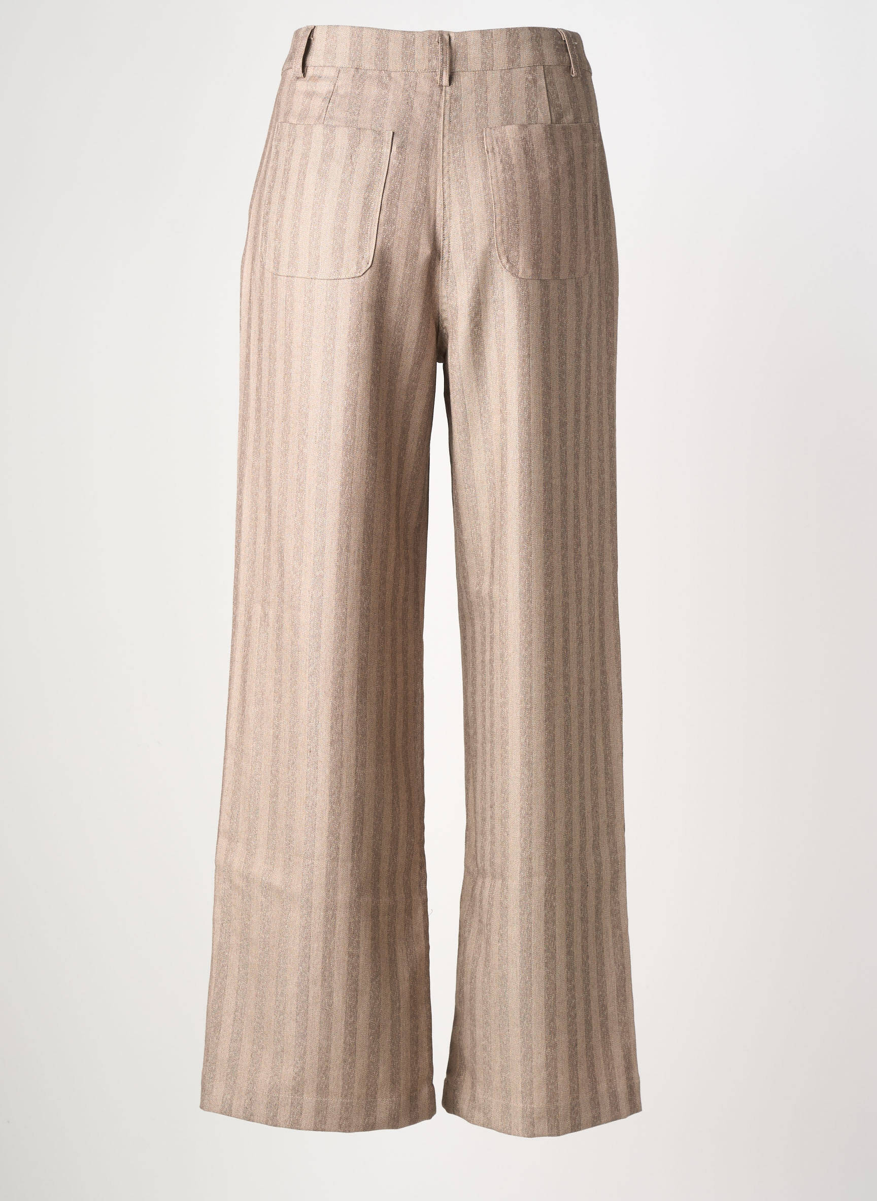 Pantalon evazat talie cu cleme talie înaltă maro CALIE femeie