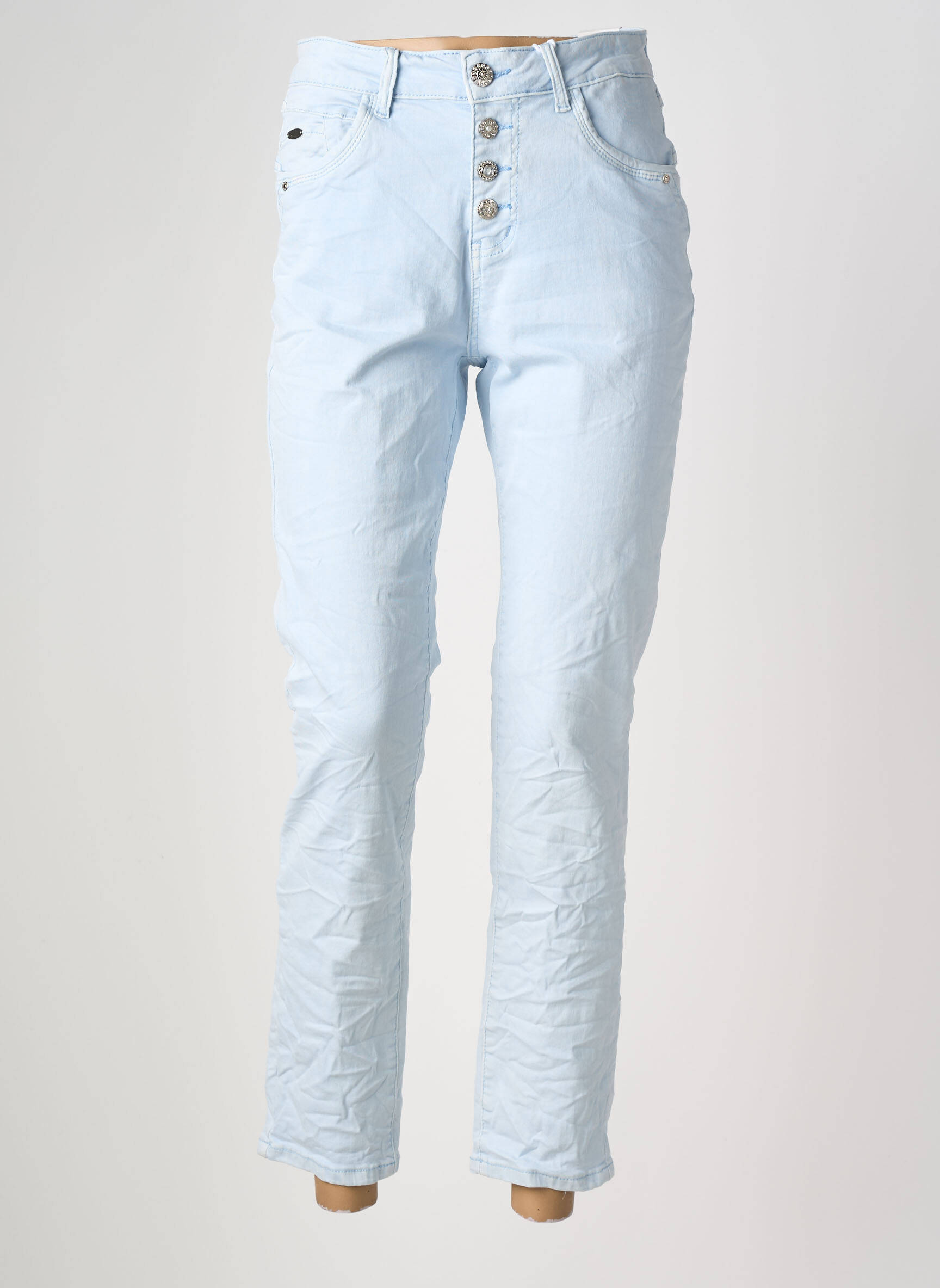 Pantalon slim elasticitate mărime normală albastru KAROSTAR femeie