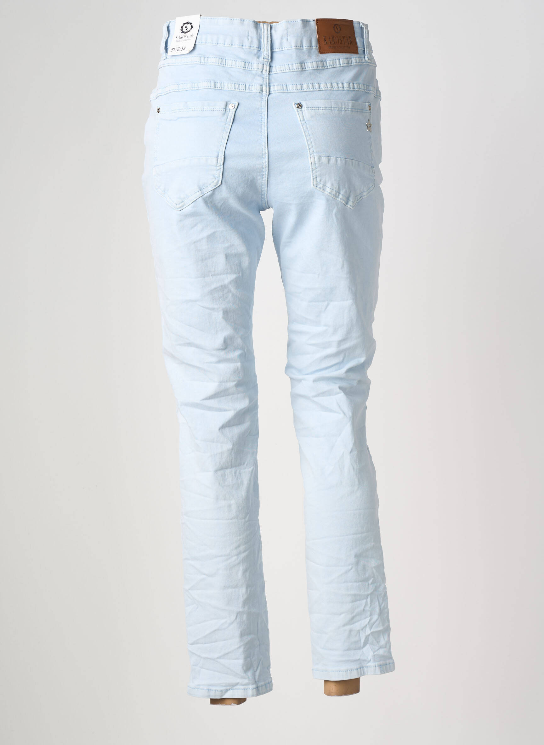 Pantalon slim elasticitate mărime normală albastru KAROSTAR femeie
