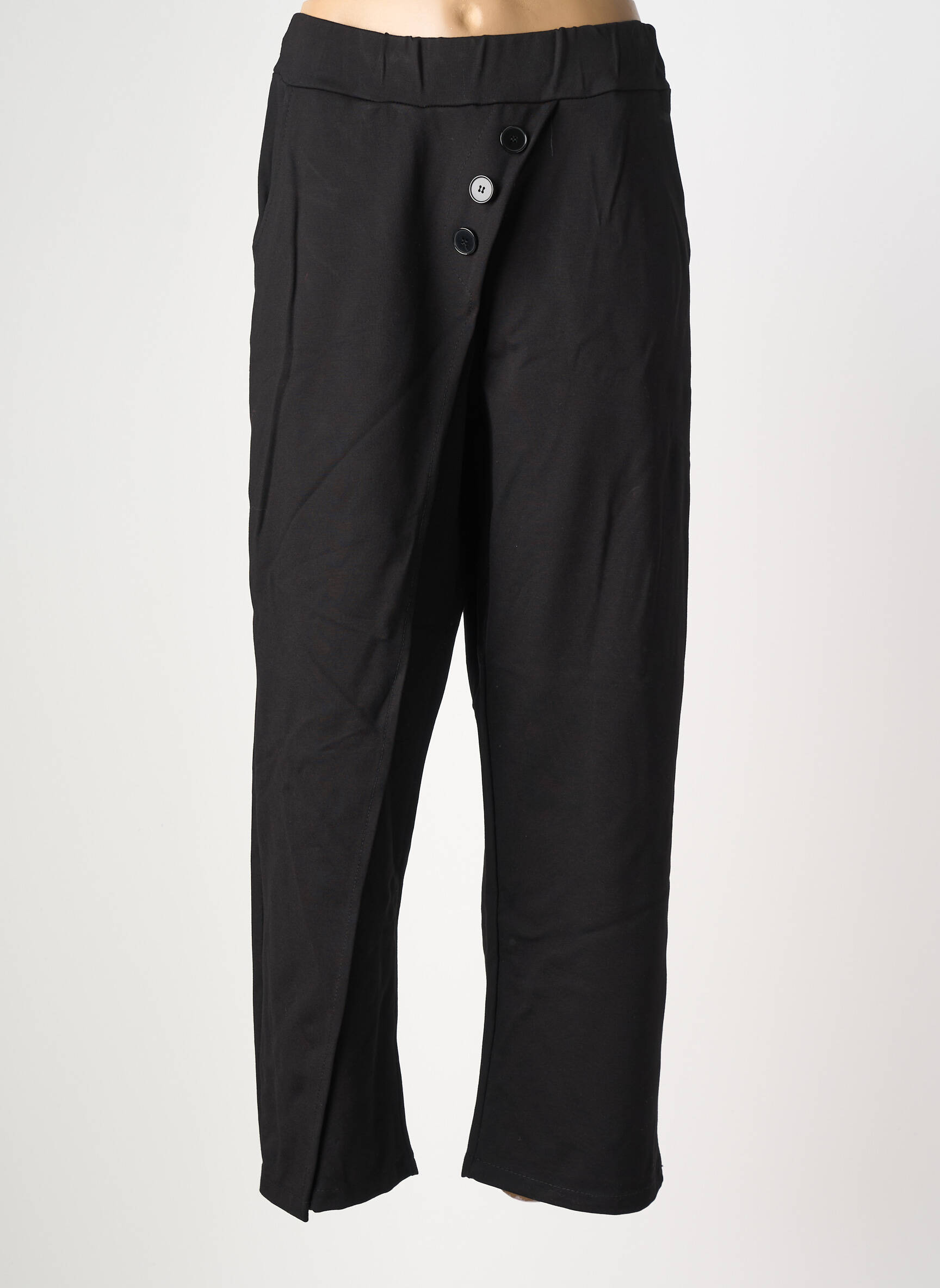 Pantalon drept elasticitate mărime normală negru MINA ROSA femeie