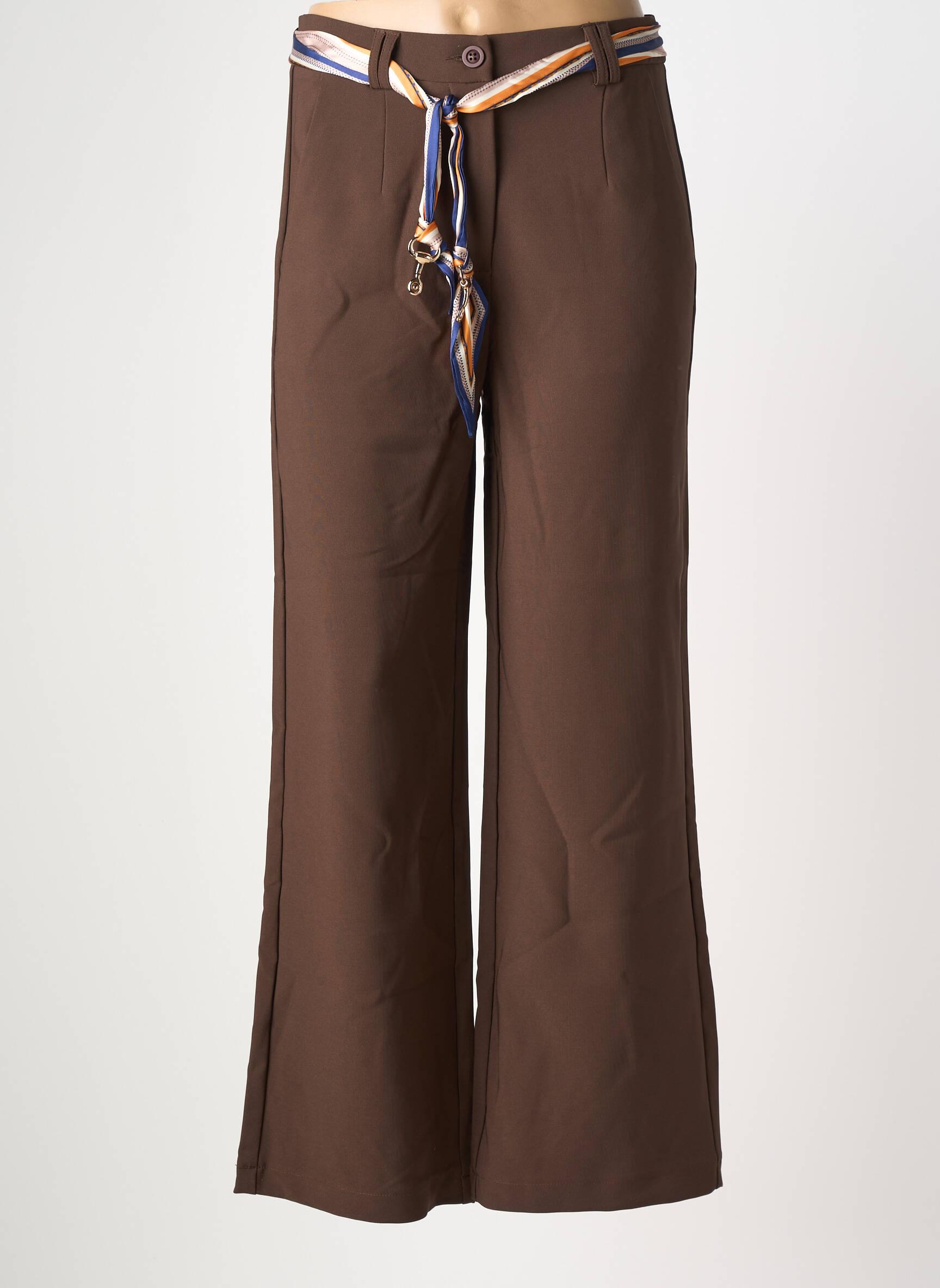 Pantalon evazat mărime normală mărime normală maro BY ONE femeie