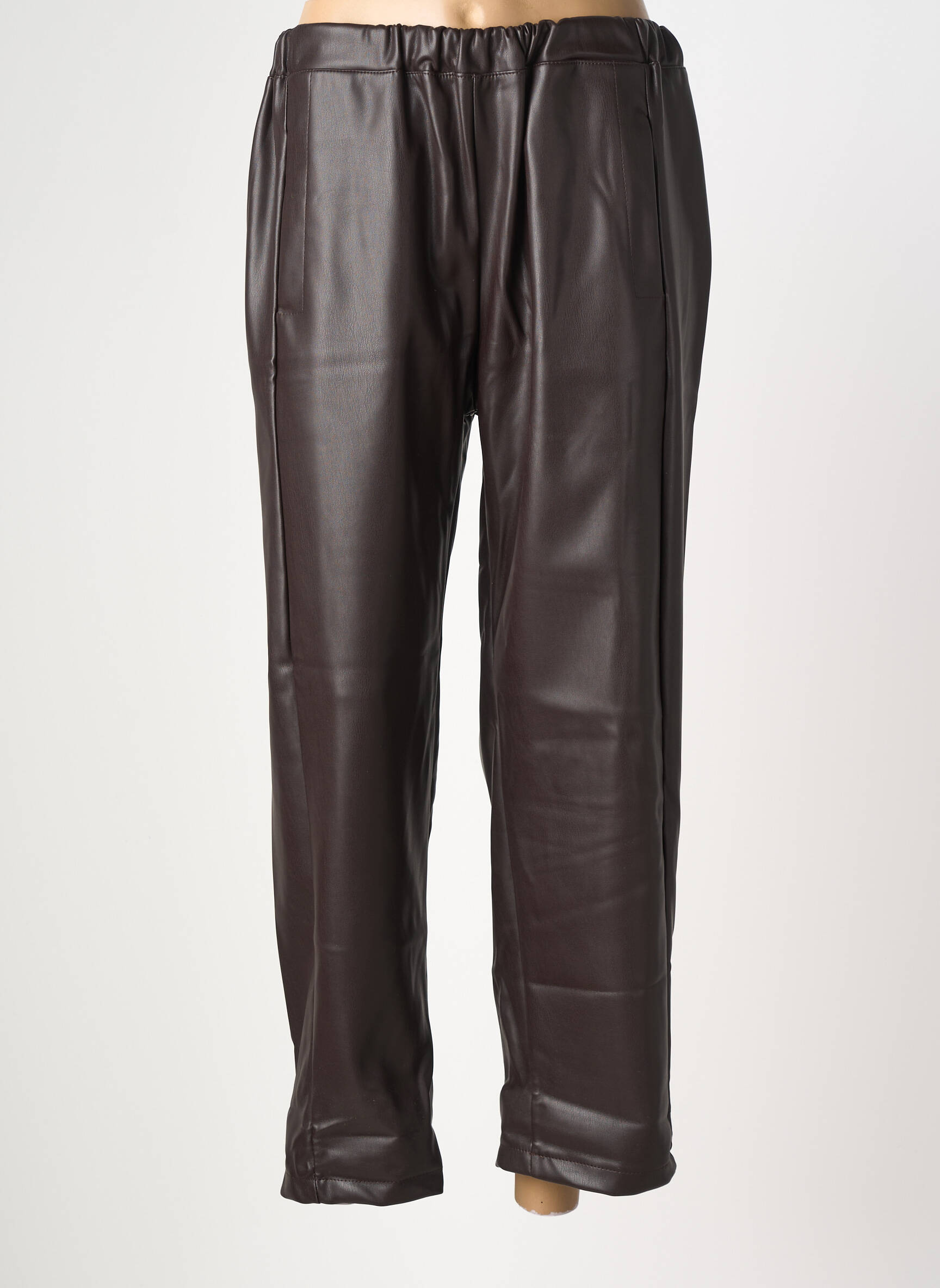 Pantalon drept talie elastică mărime normală maro INTUITION femeie