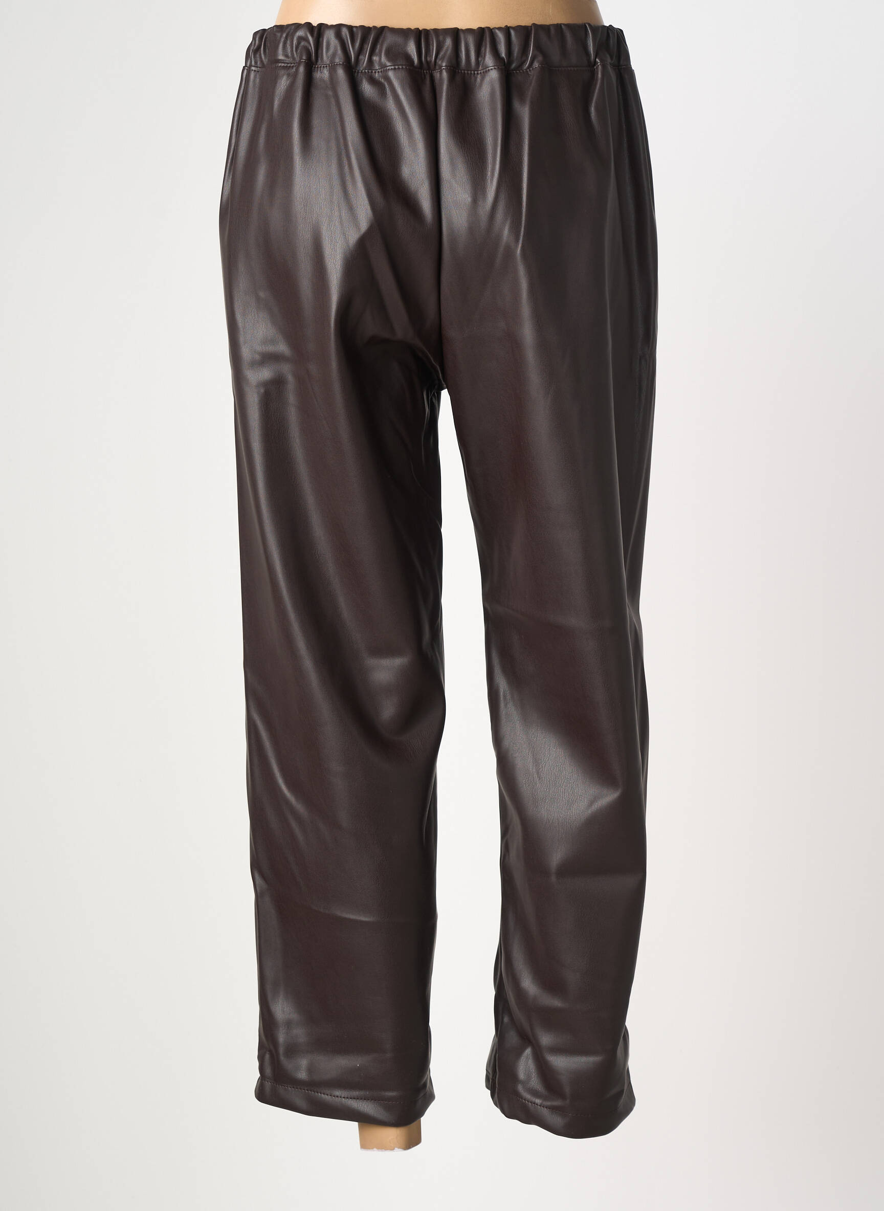 Pantalon drept talie elastică mărime normală maro INTUITION femeie