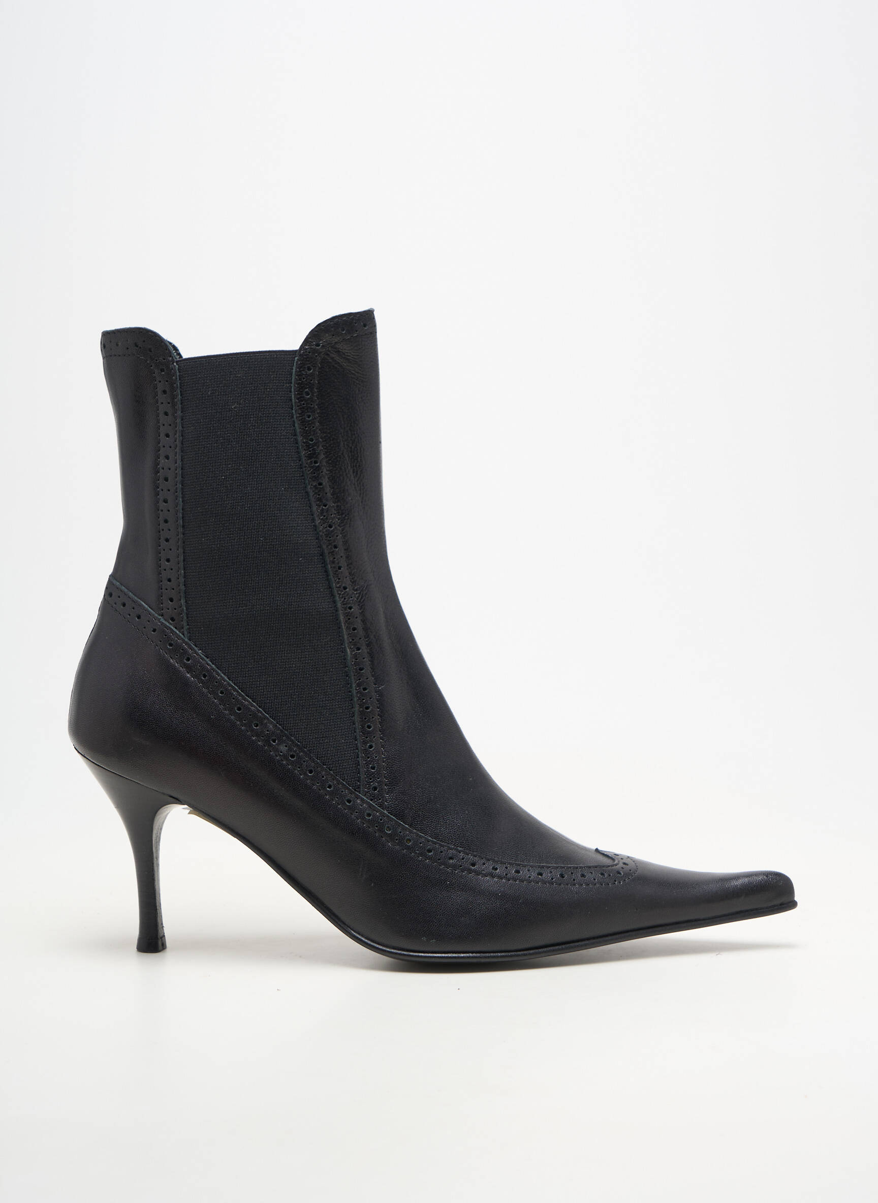 Botine/ghete material neted toc de 7 la 9 cm negru ILARIO FERUCCI femeie