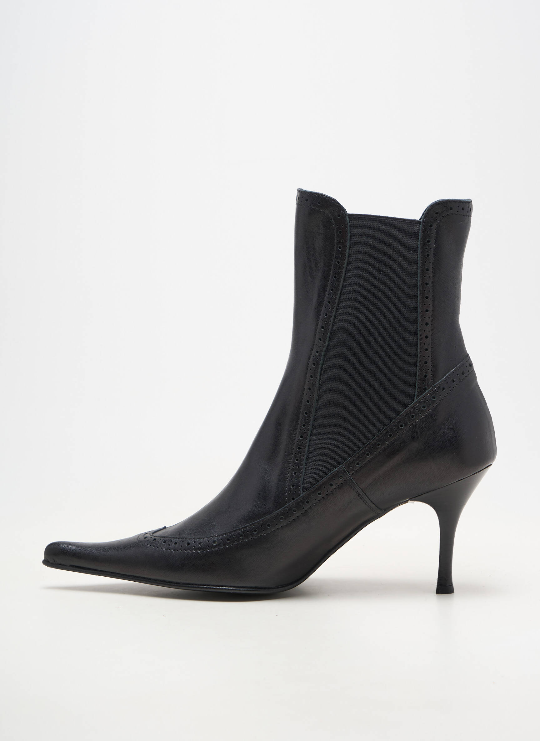 Botine/ghete material neted toc de 7 la 9 cm negru ILARIO FERUCCI femeie
