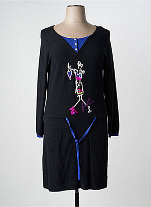 Rochie midi mâneci lungi mâneci lungi negru ANANKE femeie