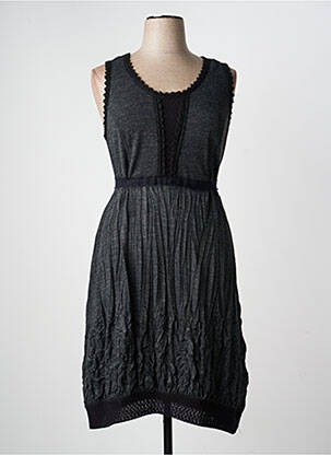 Rochie midi fără mâneci fără mâneci gri 3322 femeie