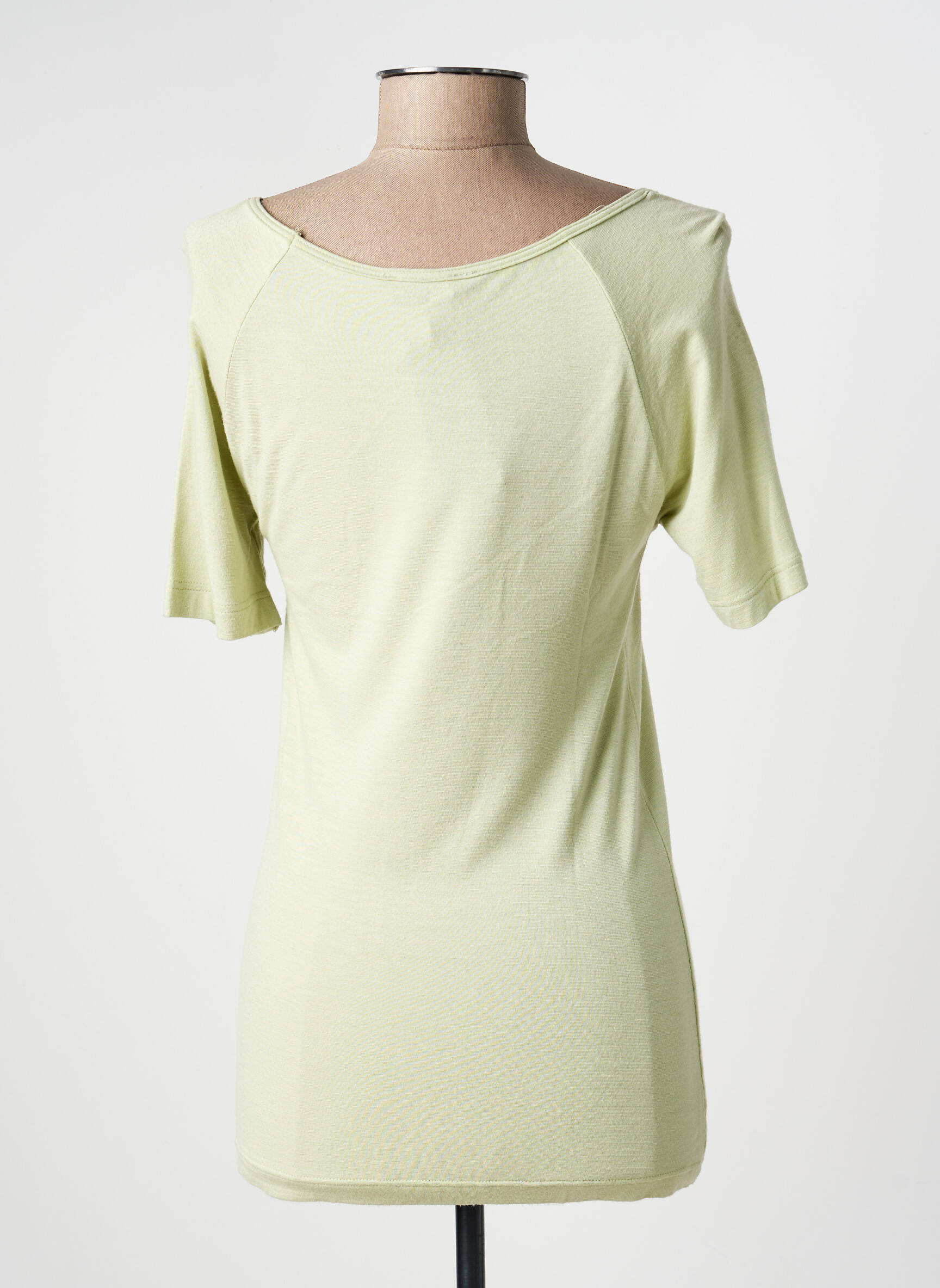 Tricou elasticitate mâneci scurte verde MAILLE EN PLUS femeie