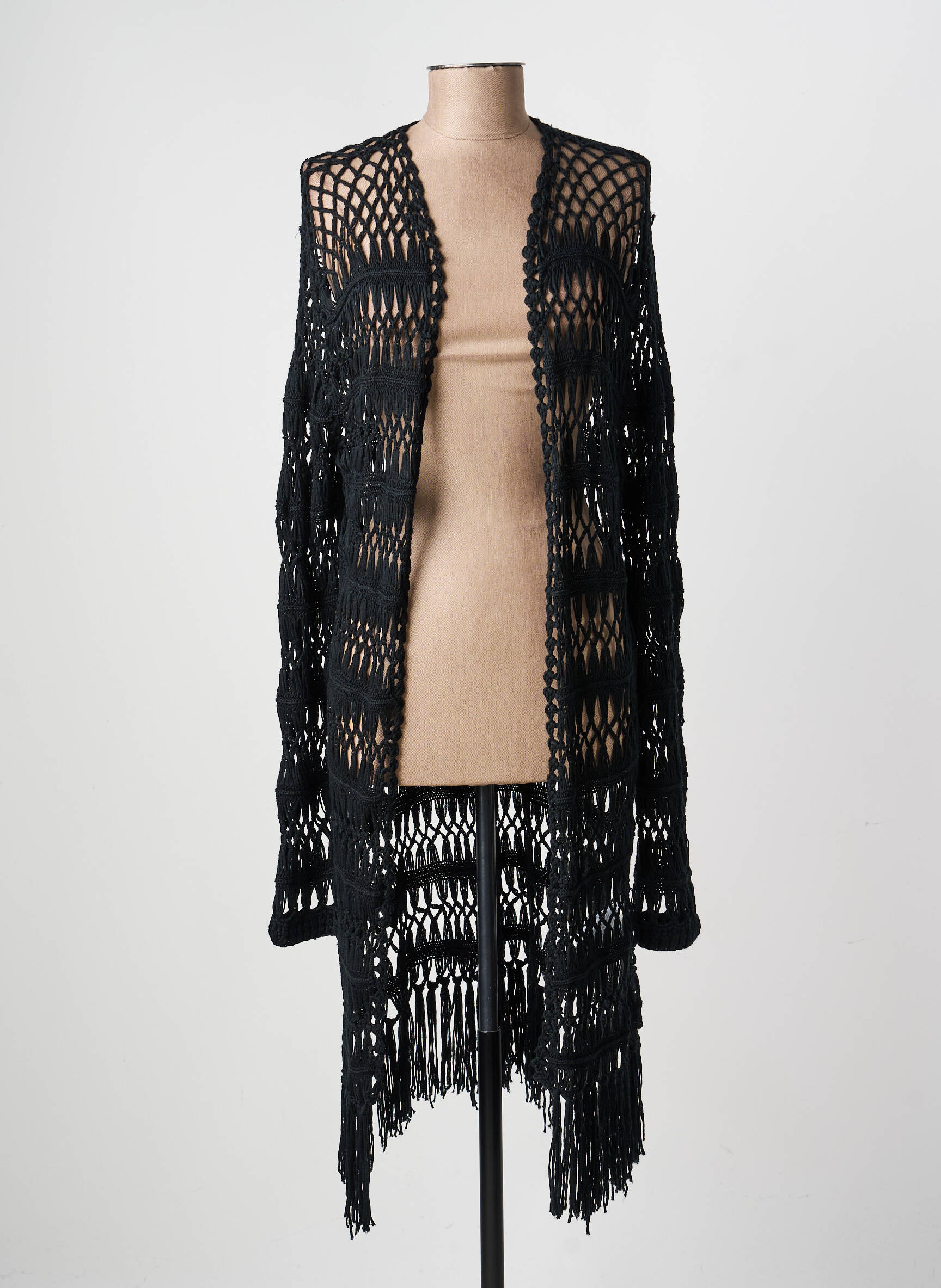 Vestă cu mâneci lungi croială cambrată negru GAUDI femeie