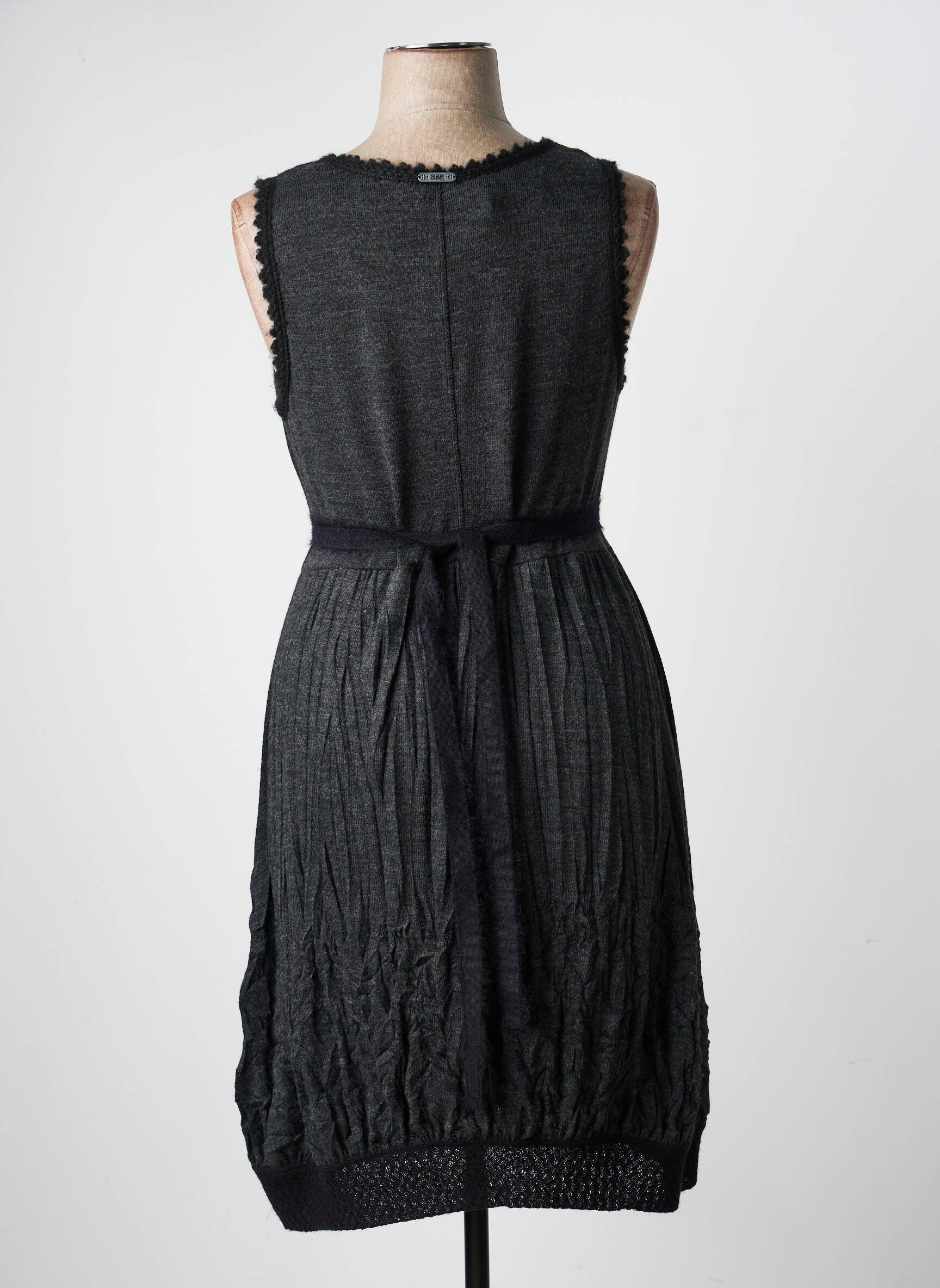 Rochie midi fără mâneci fără mâneci gri 3322 femeie