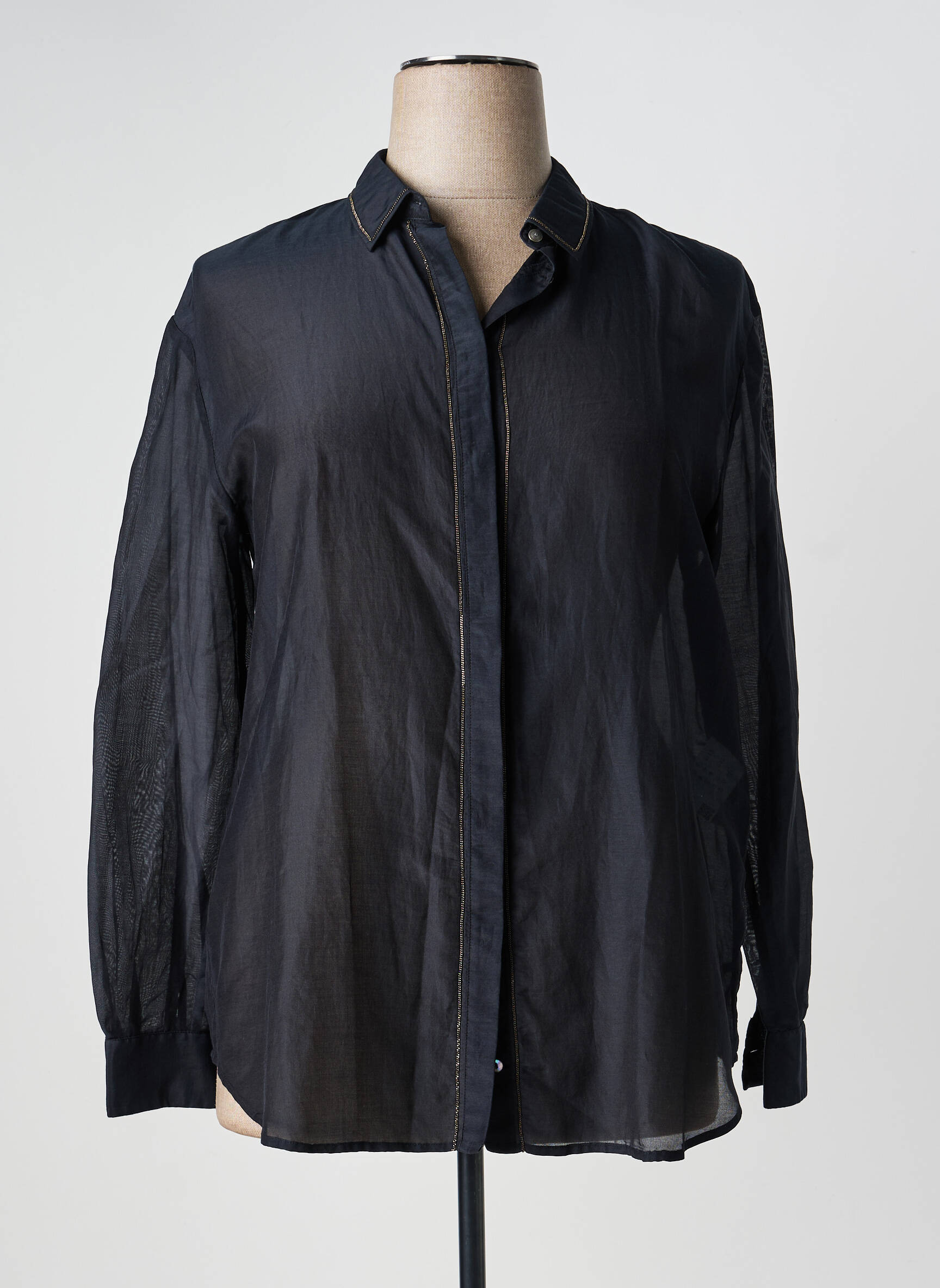 Cămașă croială fluidă mâneci lungi negru HUGO BOSS femeie