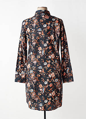 Rochie midi imprimeu floral mâneci lungi negru NUMEROLOGIE femeie