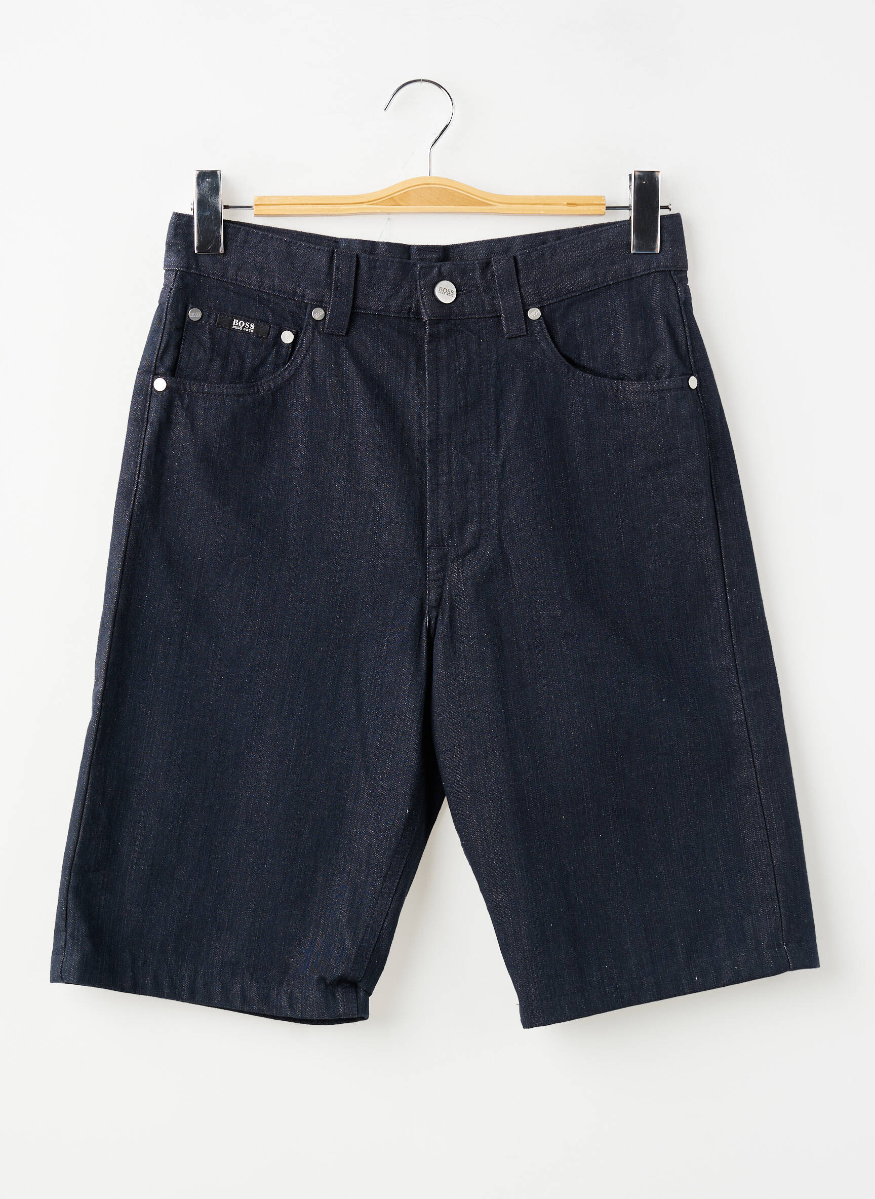 Bermudă țesătură denim mărime normală negru HUGO BOSS bărbat