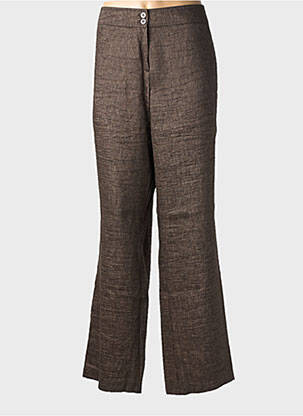 Pantalon drept talie cu cleme mărime normală maro FRANK WALDER femeie