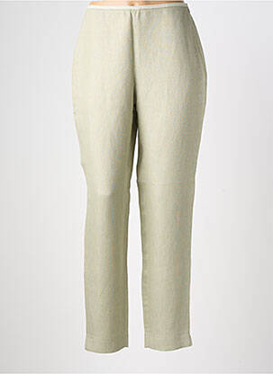 Pantalon drept talie cu cleme talie înaltă verde LECOMTE femeie