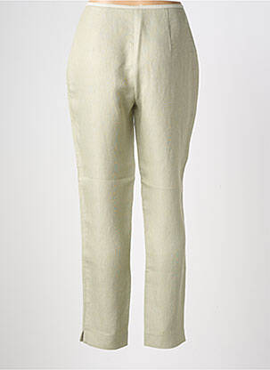 Pantalon drept talie cu cleme talie înaltă verde LECOMTE femeie