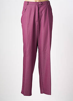 Pantalon drept țesătură poplin mărime normală violet FRANK WALDER femeie