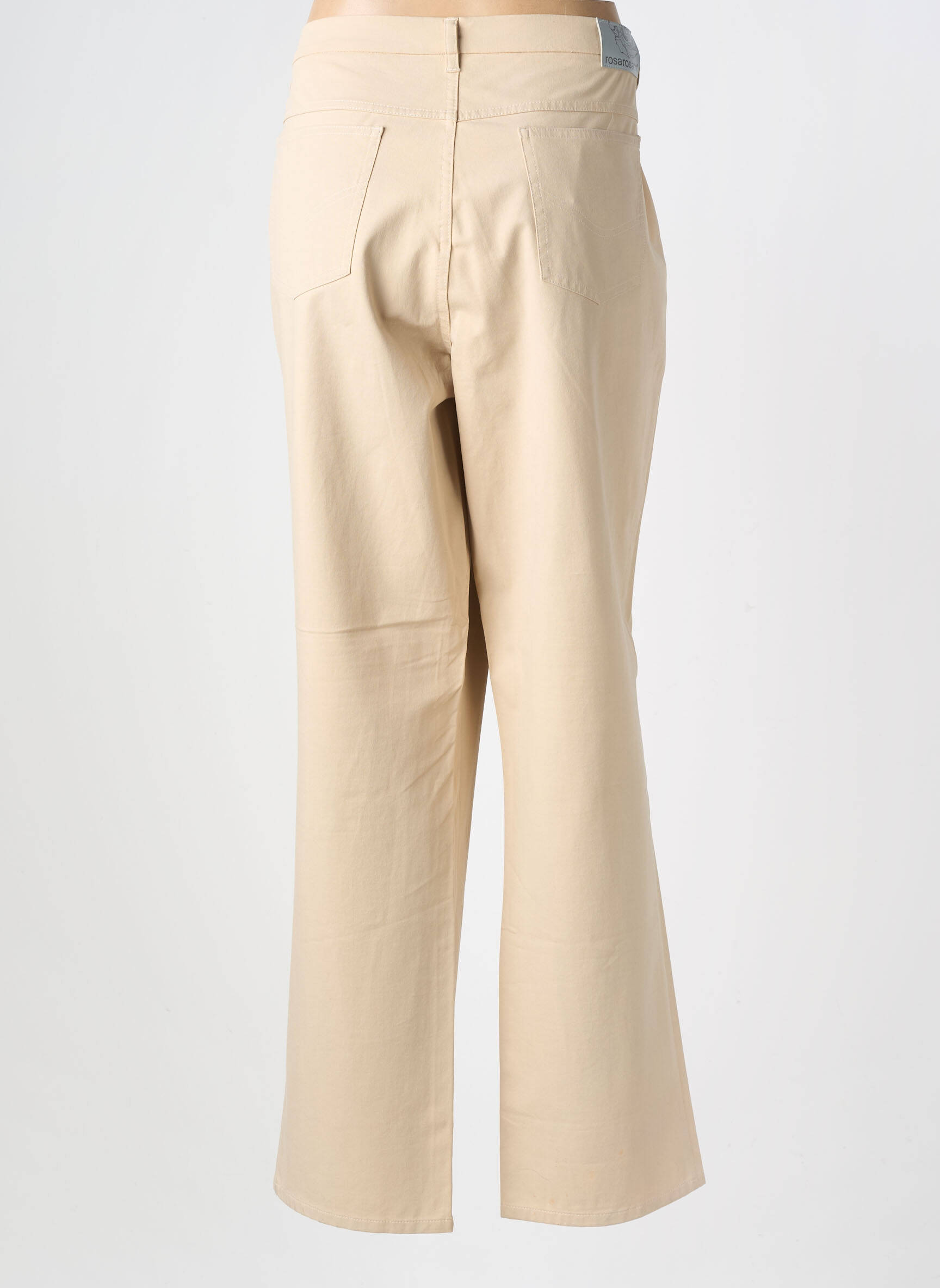 Pantalon drept țesătură poplin talie înaltă bej ROSA ROSAM femeie