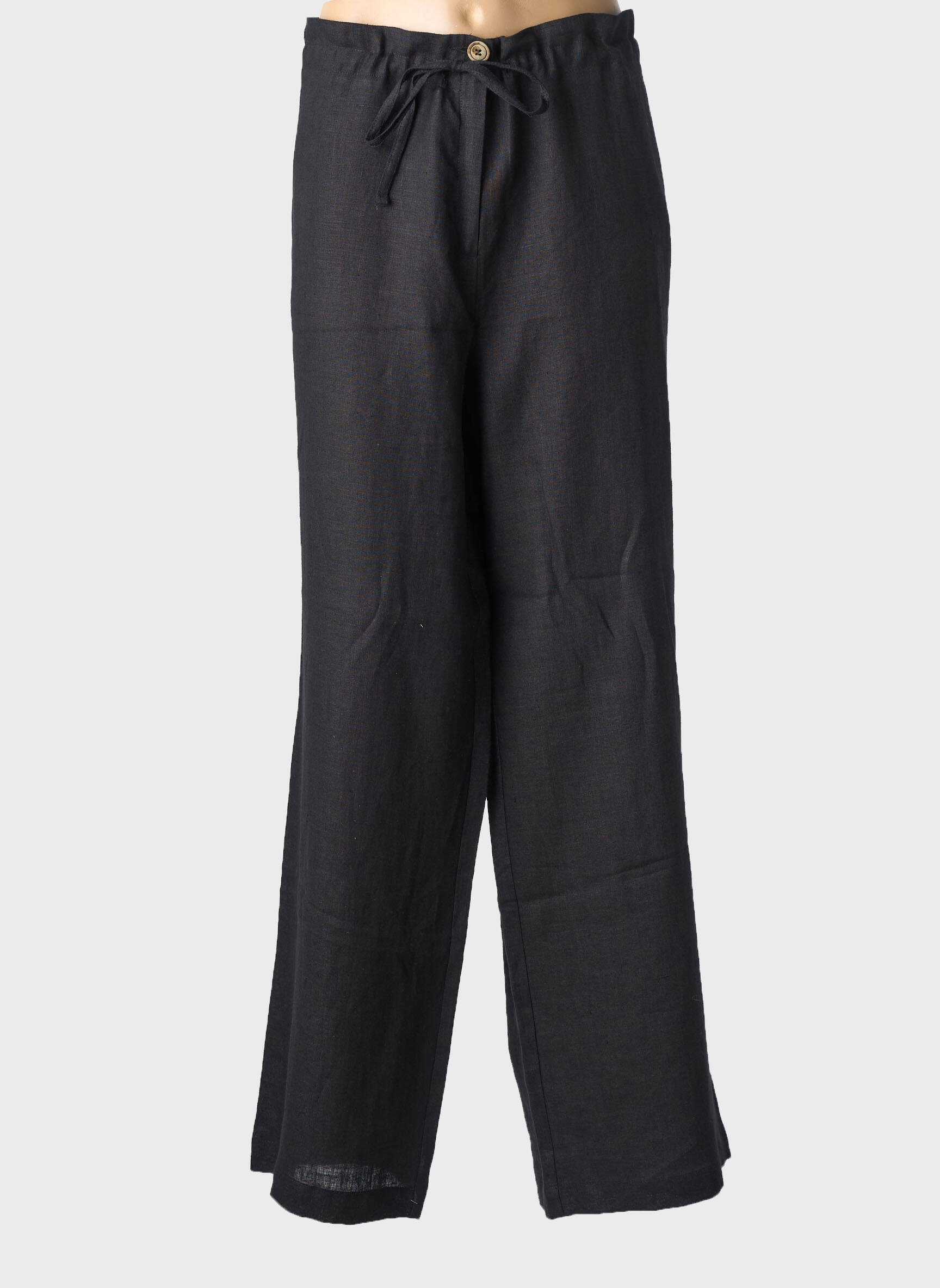 Pantalon larg țesătură crep mărime normală negru ROSA ROSAM femeie