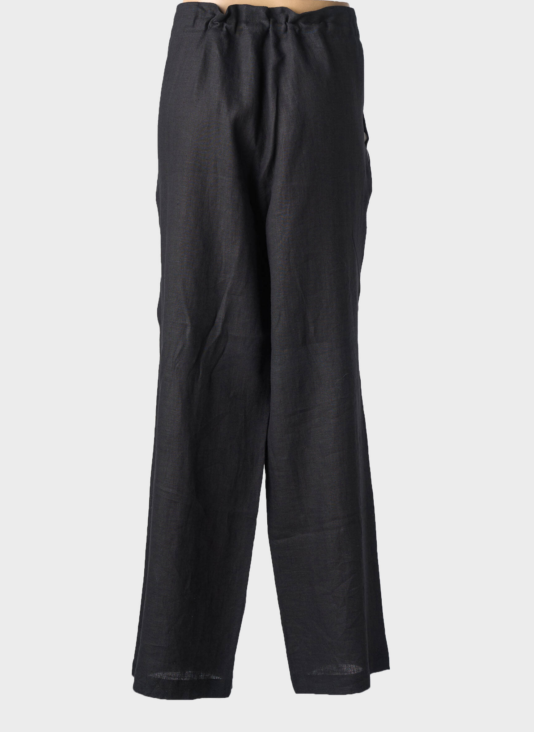 Pantalon larg țesătură crep mărime normală negru ROSA ROSAM femeie