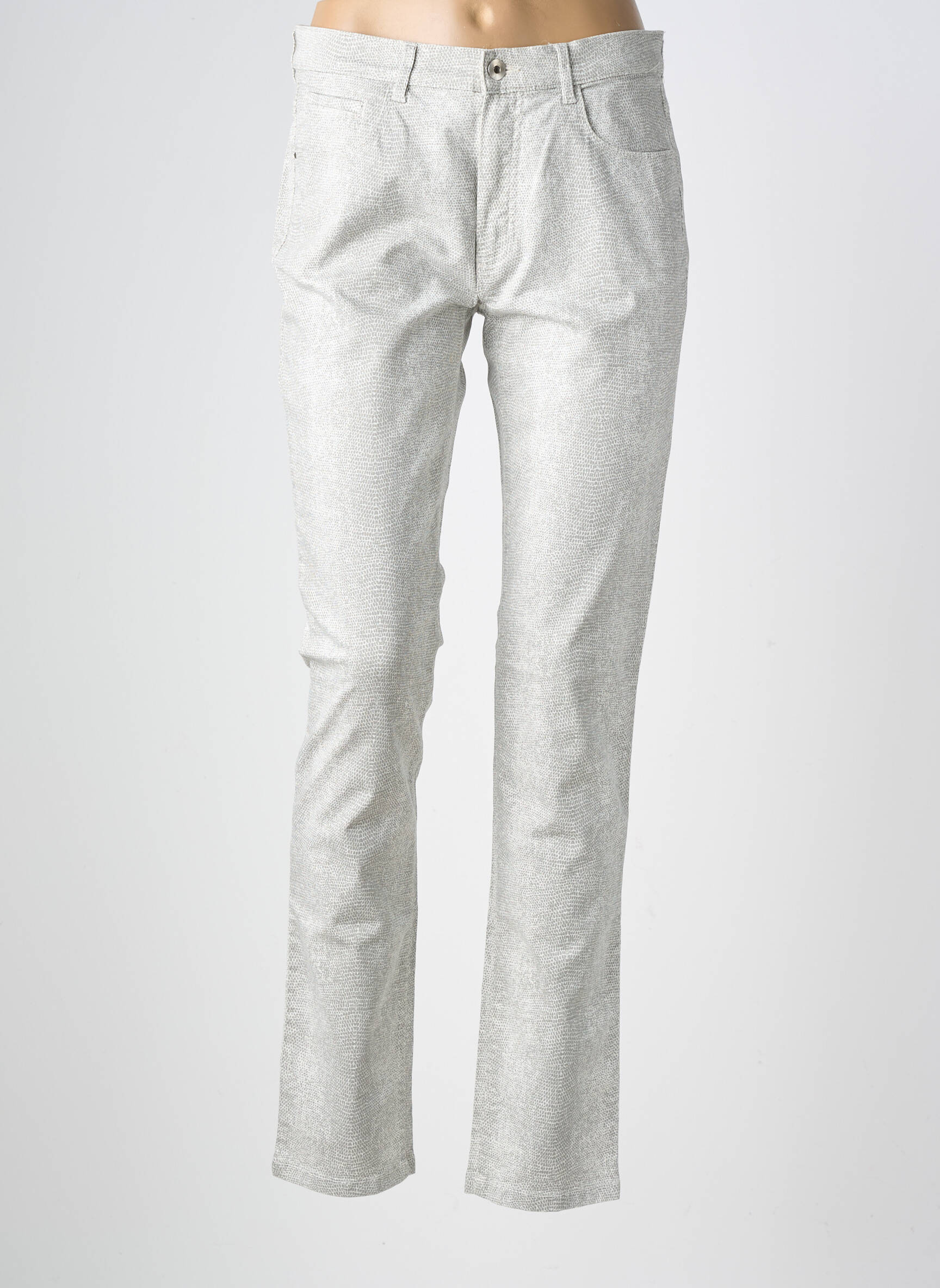 Pantalon slim țesătură poplin mărime normală gri BRUNO SAINT HILAIRE femeie