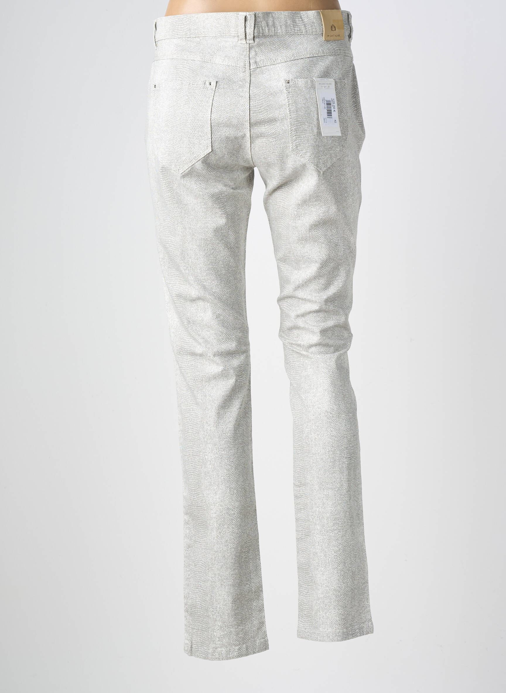 Pantalon slim țesătură poplin mărime normală gri BRUNO SAINT HILAIRE femeie