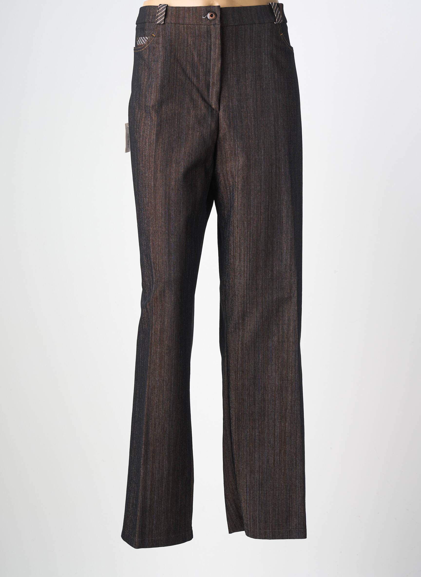Pantalon drept elasticitate mărime normală maro CHRISTINE LAURE femeie