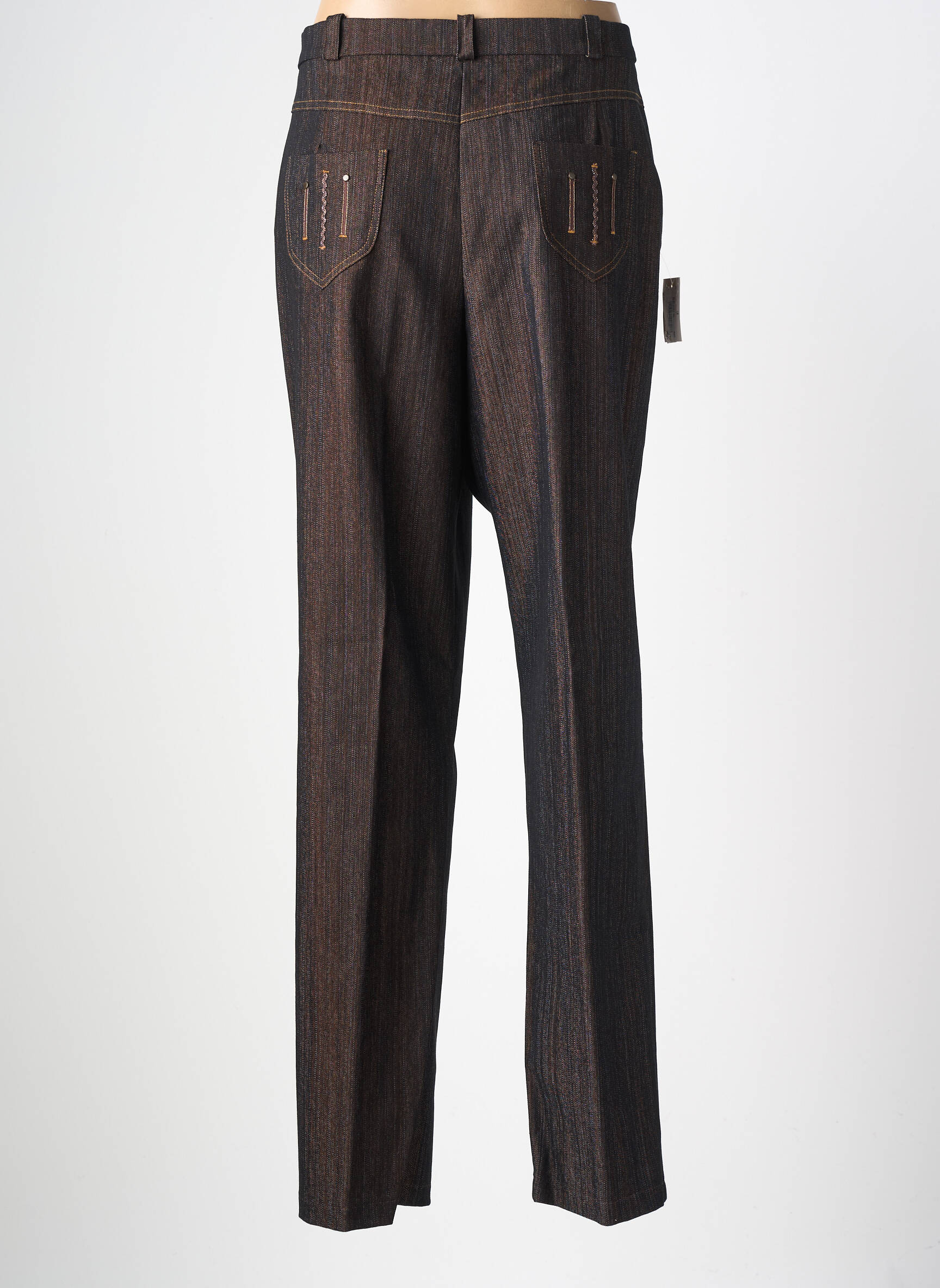Pantalon drept elasticitate mărime normală maro CHRISTINE LAURE femeie