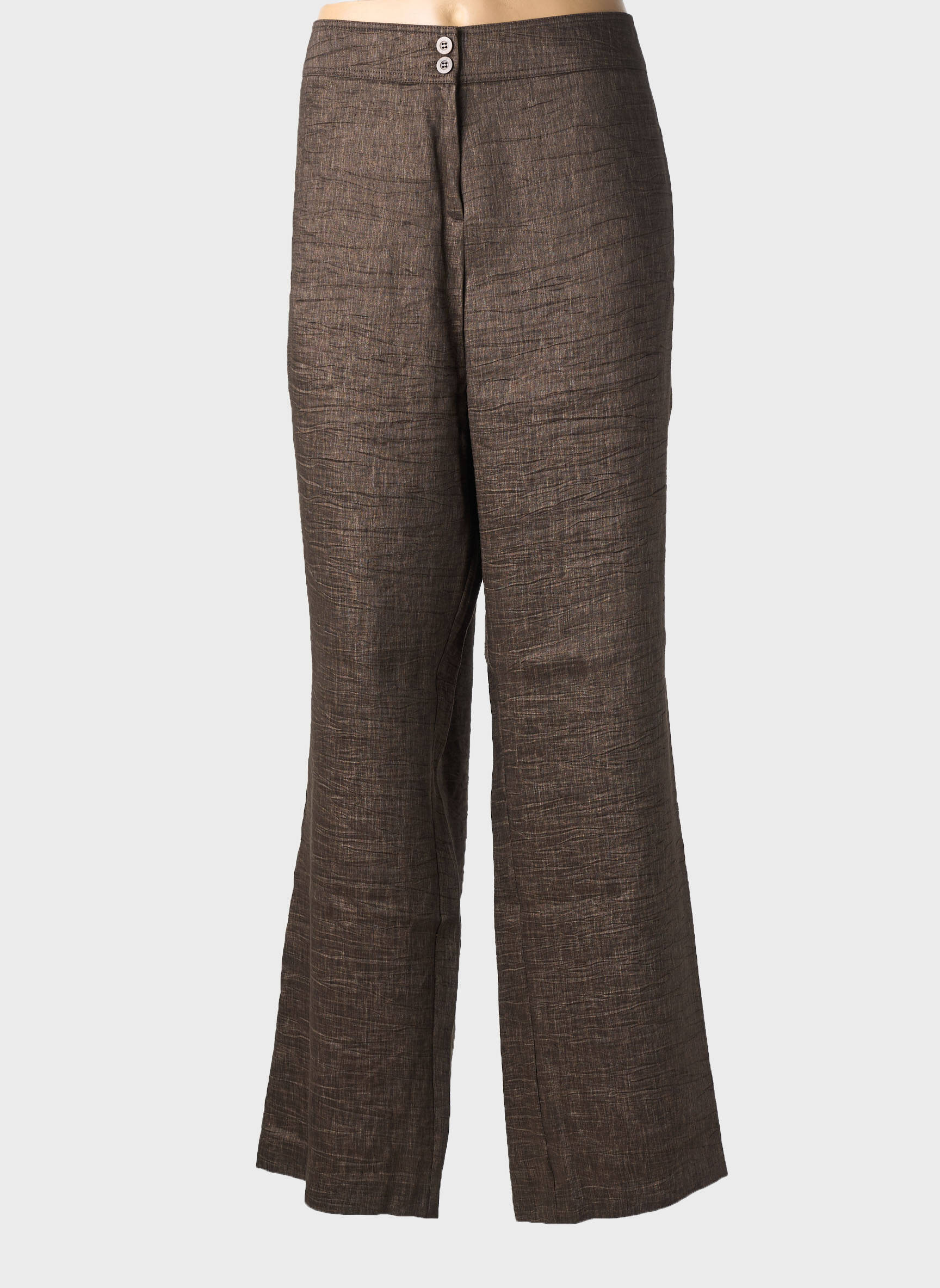 Pantalon drept talie cu cleme mărime normală maro FRANK WALDER femeie
