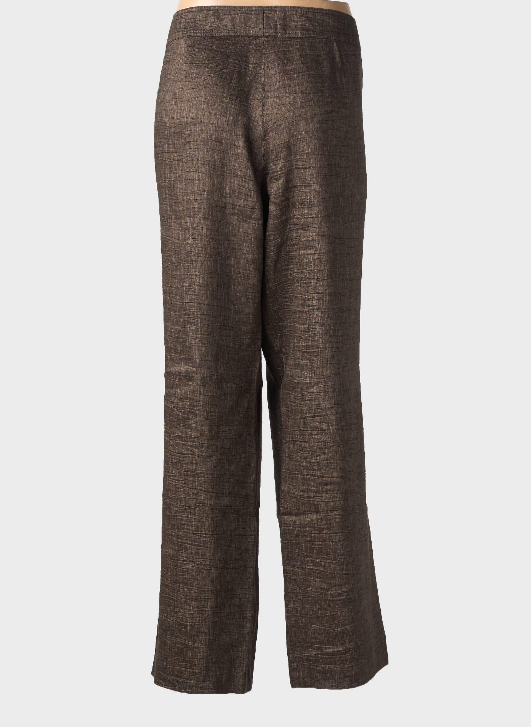 Pantalon drept talie cu cleme mărime normală maro FRANK WALDER femeie