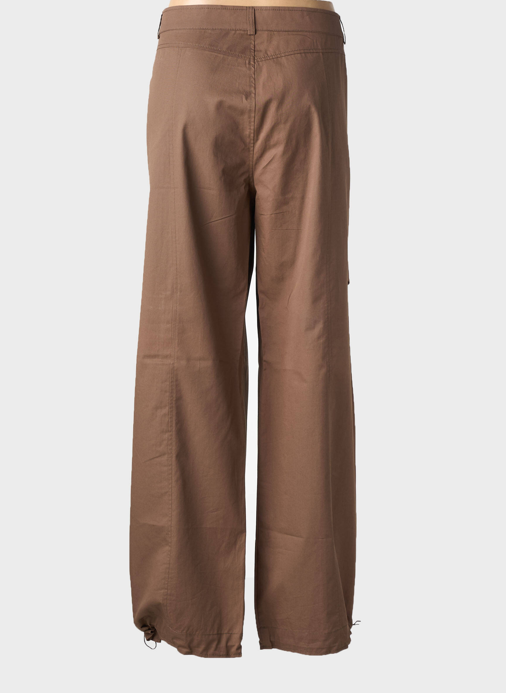 Pantalon drept țesătură poplin mărime normală maro FRANK WALDER femeie