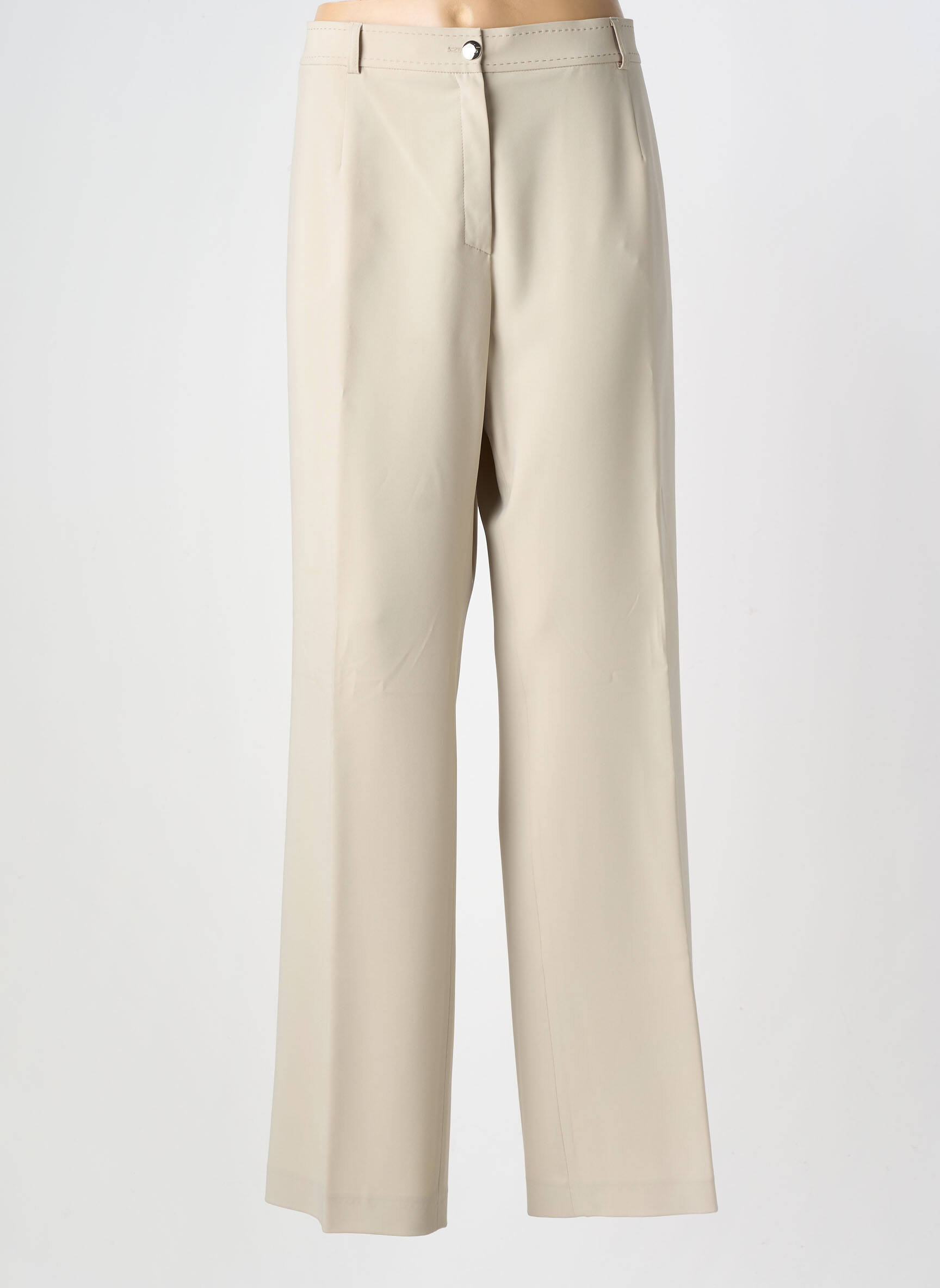Pantalon drept țesătură crep talie înaltă bej WEILL femeie