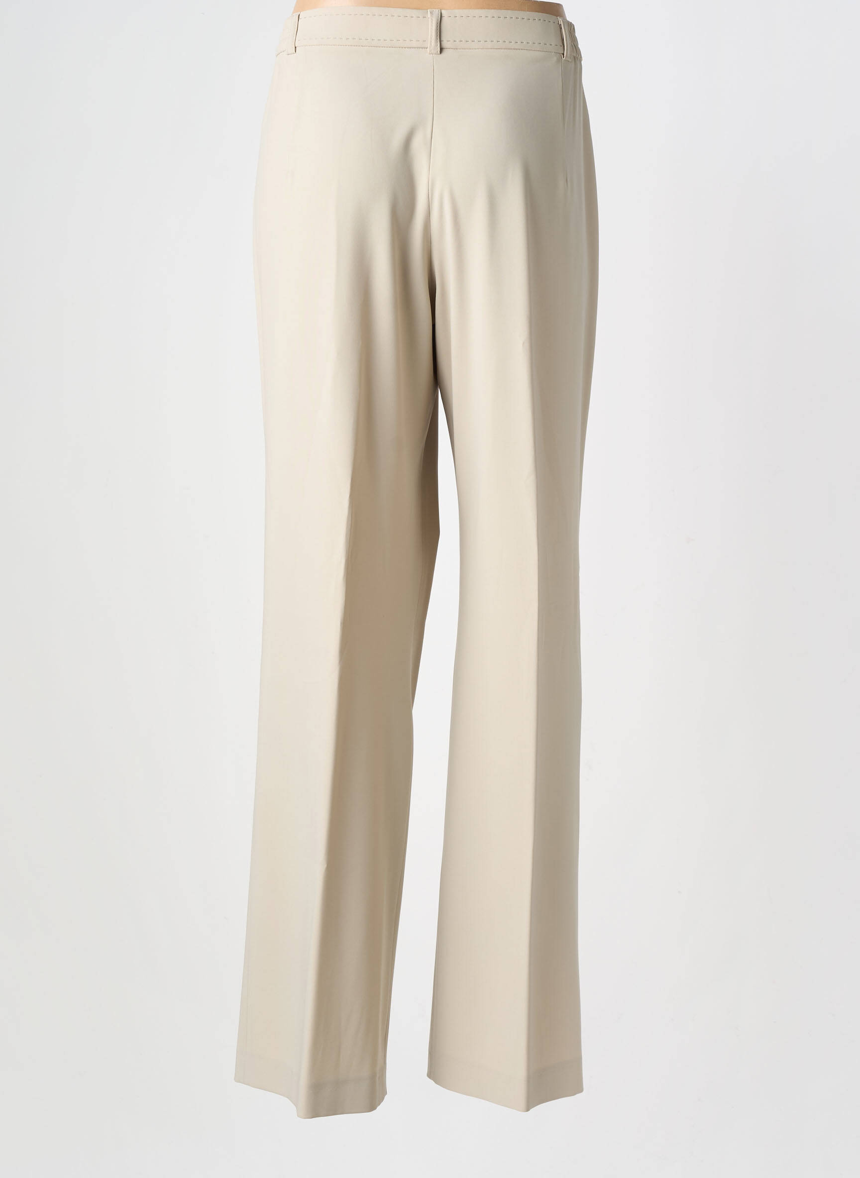 Pantalon drept țesătură crep talie înaltă bej WEILL femeie