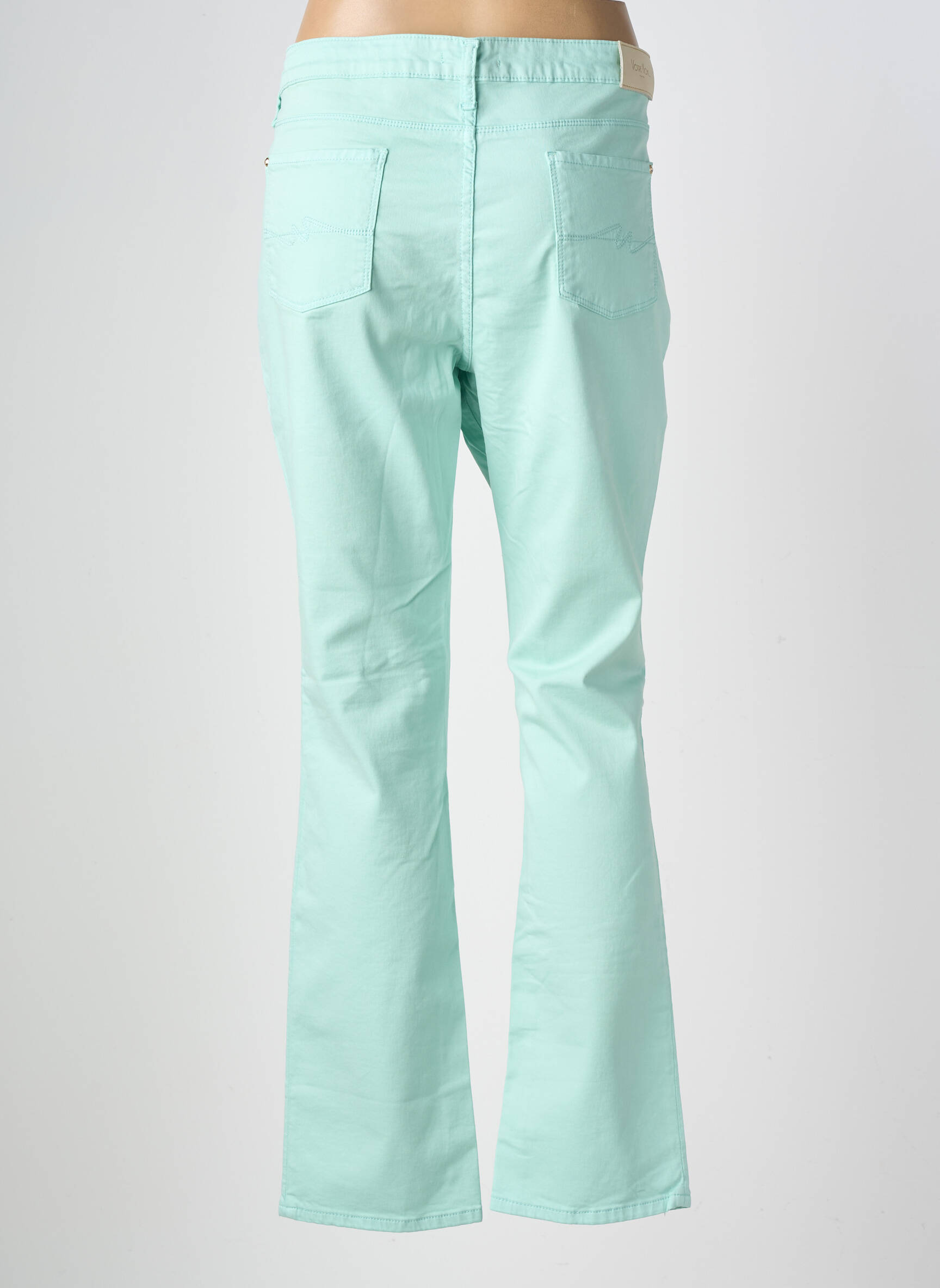 Pantalon slim țesătură poplin mărime normală verde VOTRE NOM femeie