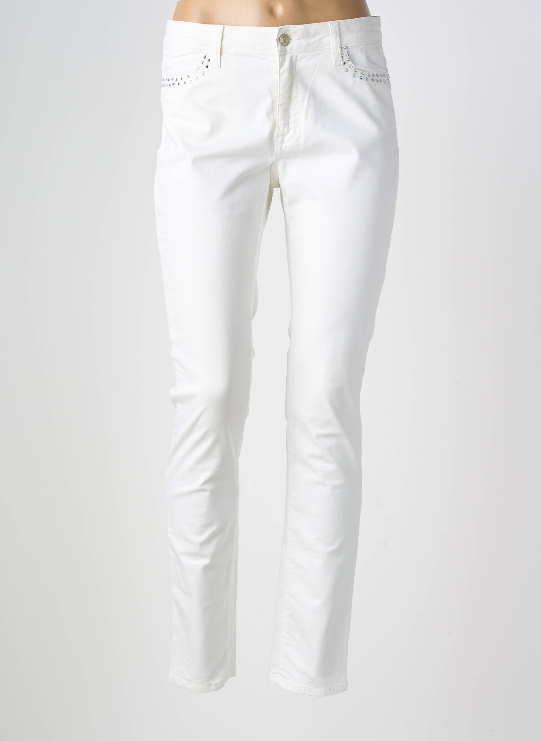 Pantalon slim țesătură poplin mărime normală bej VOTRE NOM femeie